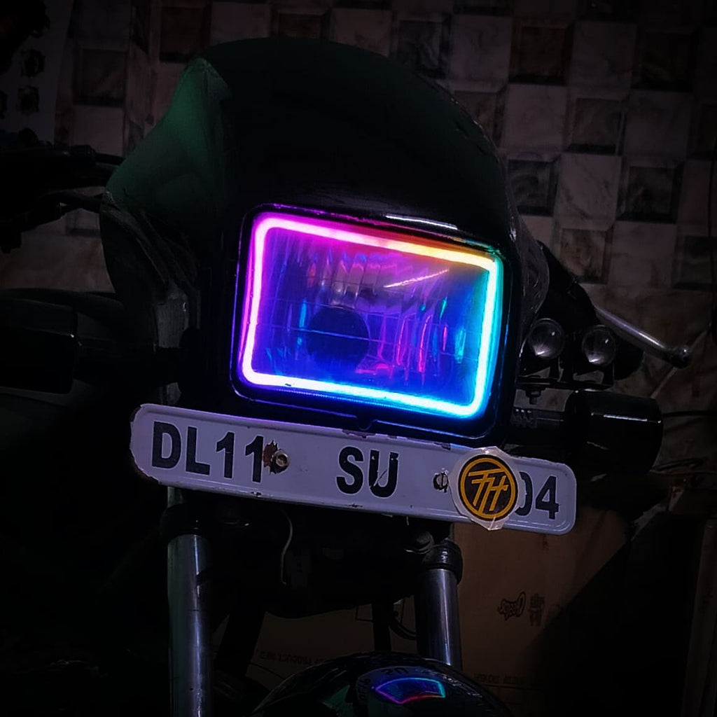 Bike Headlight 1.5 feet Drl Smart Neon Light| Mobile Control Running Drl Light For Bikes | Fh Modified