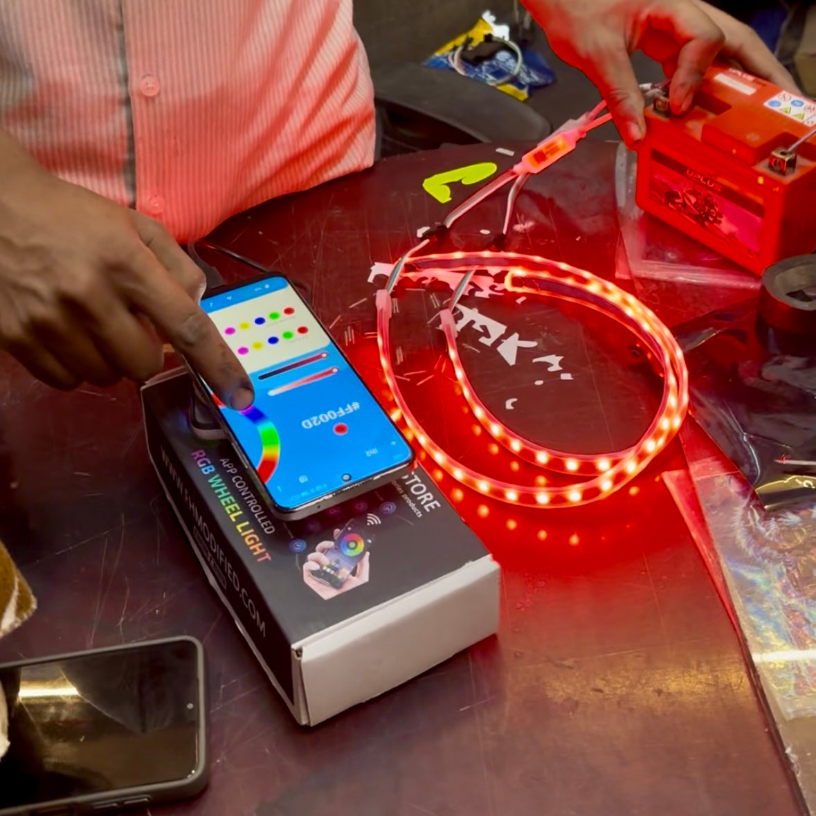 Universal RGB App-Controlled Bike Wheel Drum Light (140+ Modes)