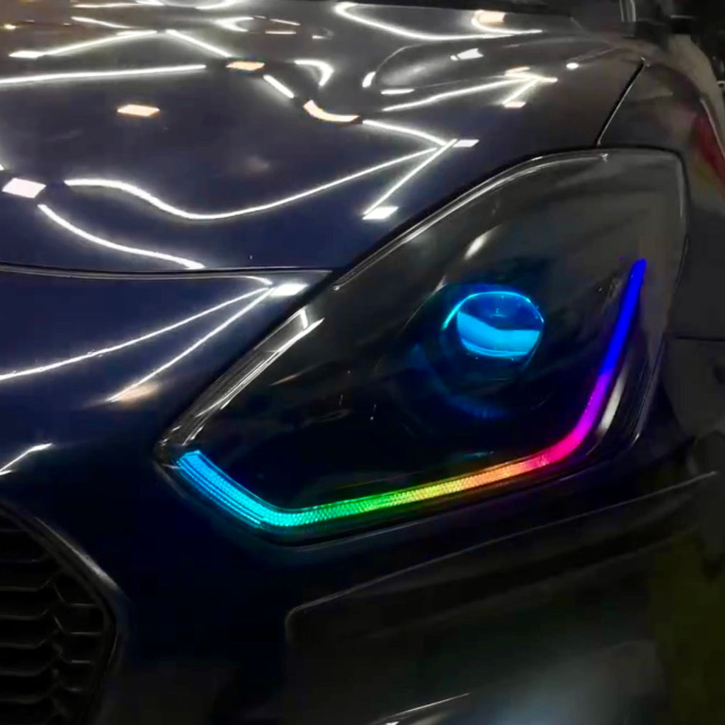 Upgrade Your Headlights: Multicolor RGB DRL with App Control and Dynamic Running Effects