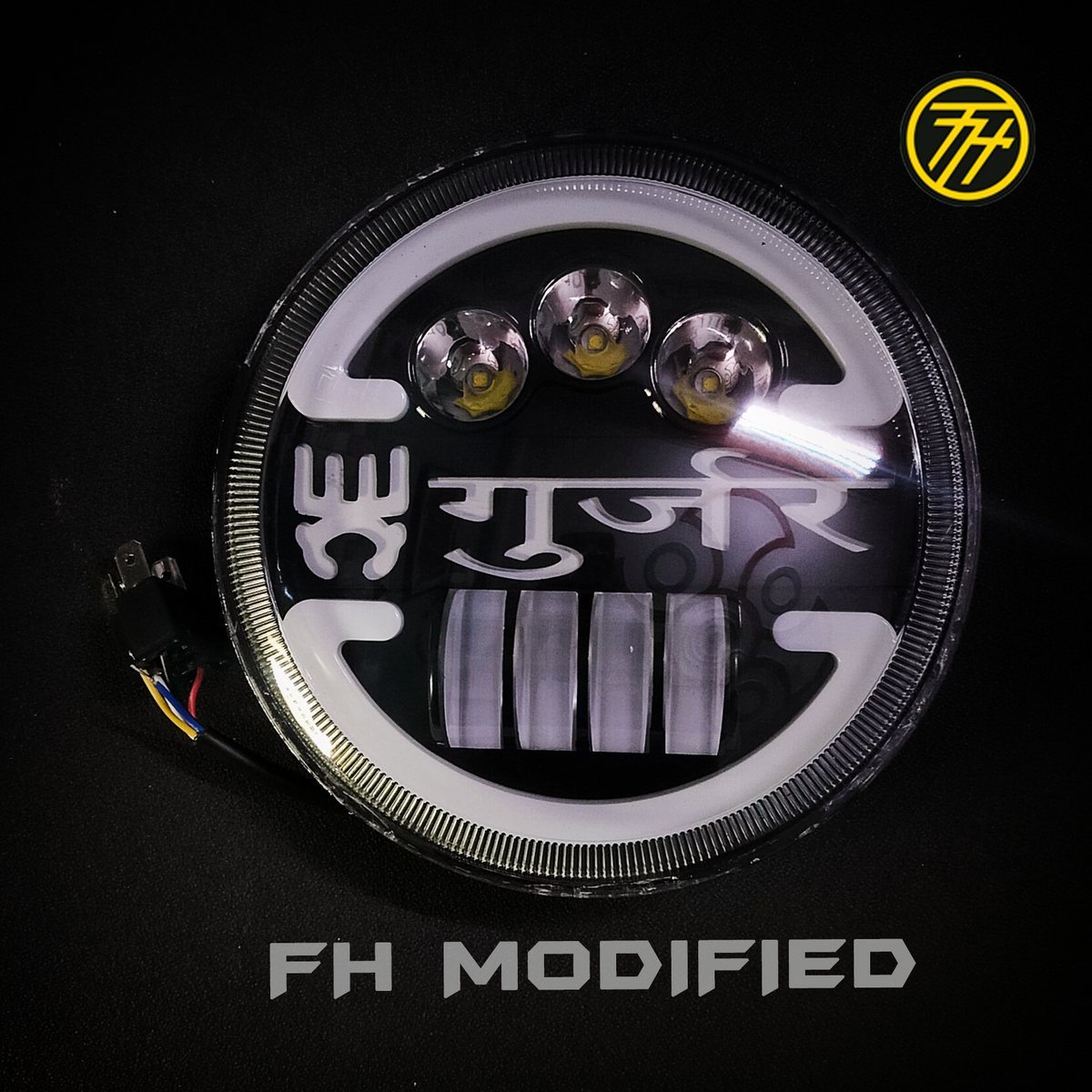 hjg Royal Enfield Custom Name Headlight Modified|Bullet Name headlight Fh modified 1 year warranty