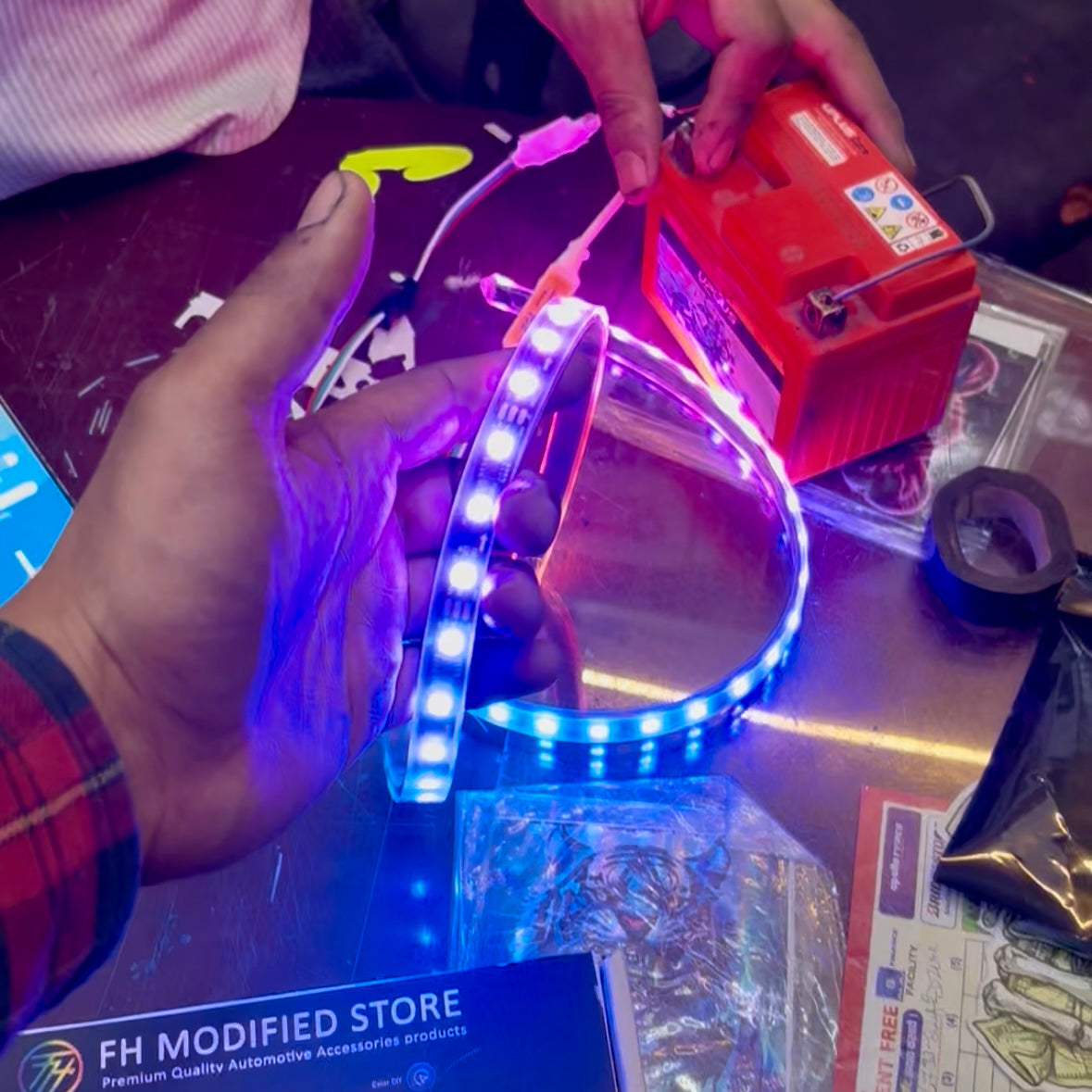 Universal RGB App-Controlled Bike Wheel Drum Light (140+ Modes)