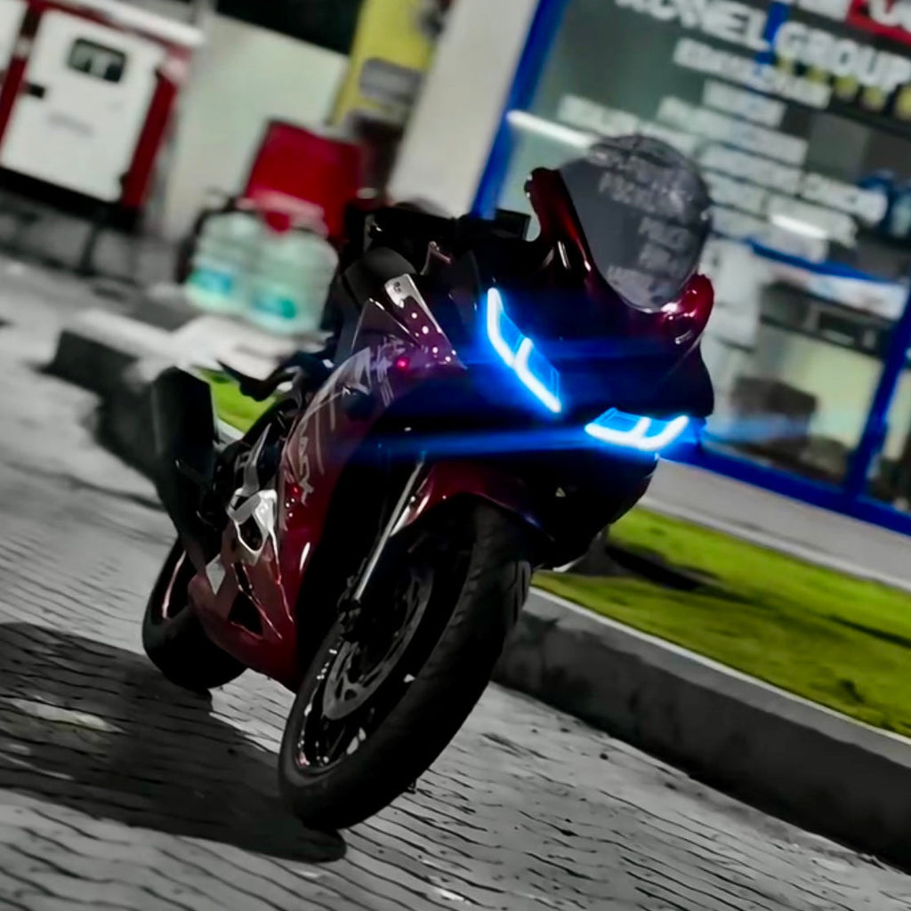 Yamaha R15 V3 Smart Bluetooth DRL Headlight Mod Kit – Multi-Colour Chasing & 140 Running Mods | Fully Waterproof