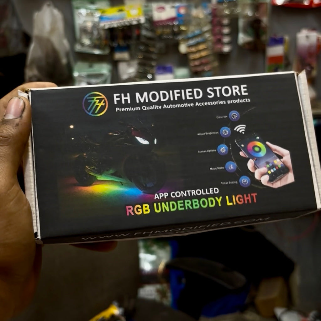 FH Modified Ultra-Glow Underbody Bluetooth Underbelly Light – pack of 10 lights , 140 Modes for all bikes, Fully Waterproof