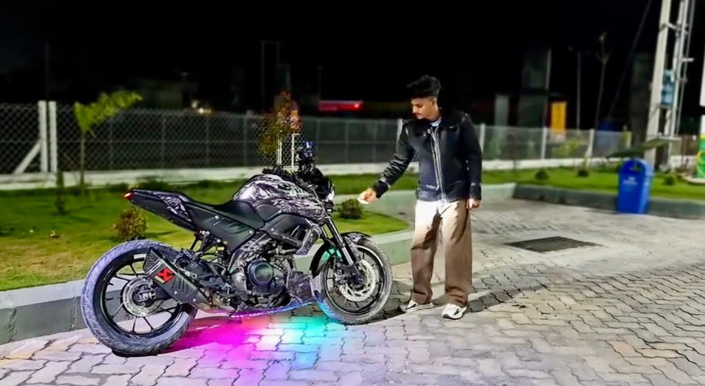FH Modified Ultra-Glow Underbody Bluetooth Underbelly Light – pack of 10 lights , 140 Modes for all bikes, Fully Waterproof