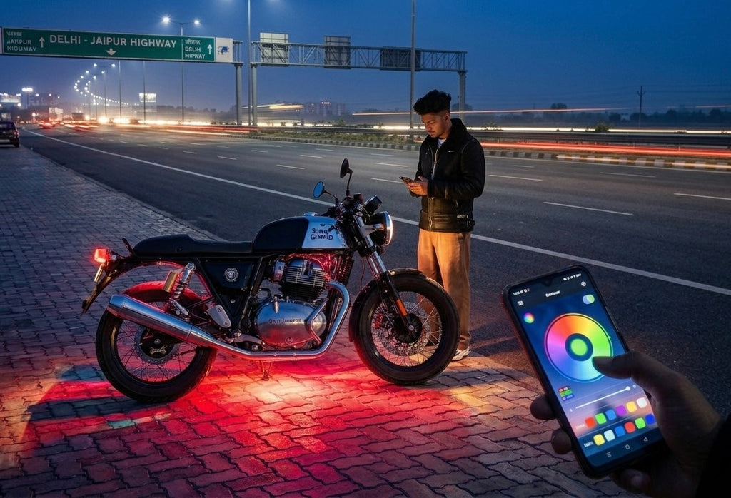 FH Modified Ultra-Glow Underbody Bluetooth Underbelly Light – pack of 10 lights , 140 Modes for all bikes, Fully Waterproof