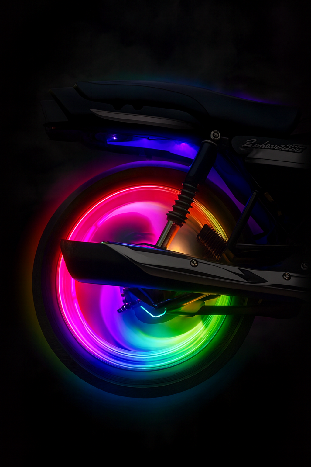 Universal RGB App-Controlled Bike Wheel Drum Light (140+ Modes)
