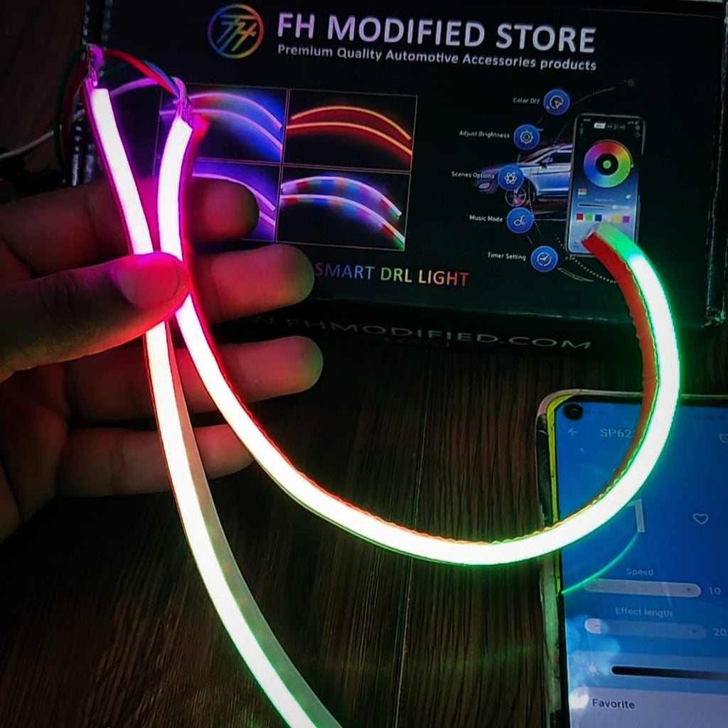 Mt15 Smart Drl Light Rgb Flexible Smart DRL Light] |Mobile App Controlled | Bluetooth Yamaha MT15