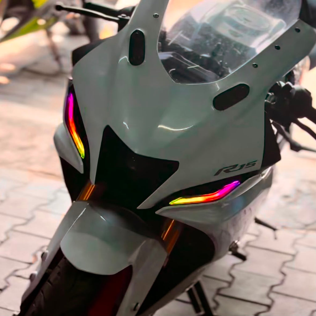 Yamaha R15 V4 Smart RGB DRL Light | Mobile App Controlled 140 runnign mods | Fully Waterproof