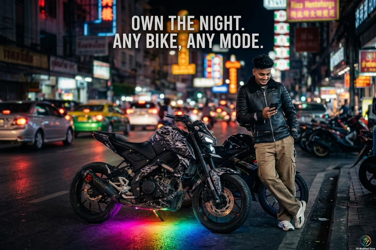 FH Modified Ultra-Glow Underbody Bluetooth Underbelly Light – pack of 10 lights , 140 Modes for all bikes, Fully Waterproof